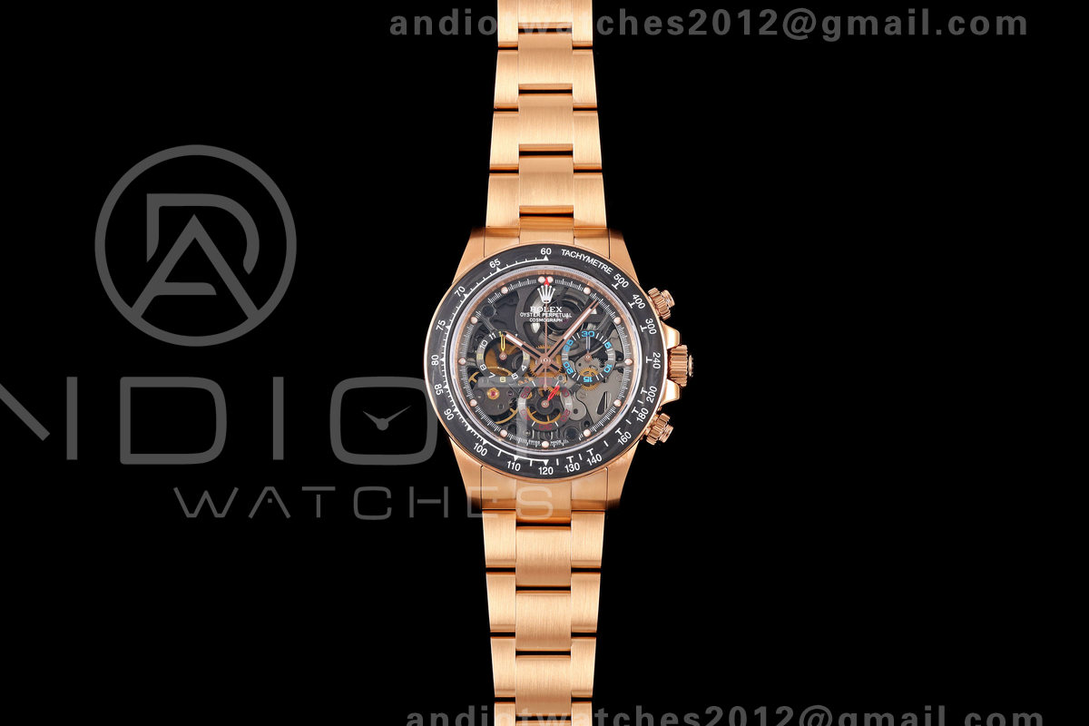 Daytona Skeleton RG SONIC Best Edition Carbon Bezel Skeleton Dial on RG Bracelet SA4130